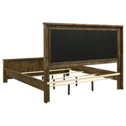 Doherty Eastern King Linen Upholstered Panel Bed Rustic Brown - 225161KE