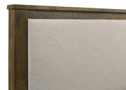 Doherty Eastern King Linen Upholstered Panel Bed Rustic Brown - 225161KE