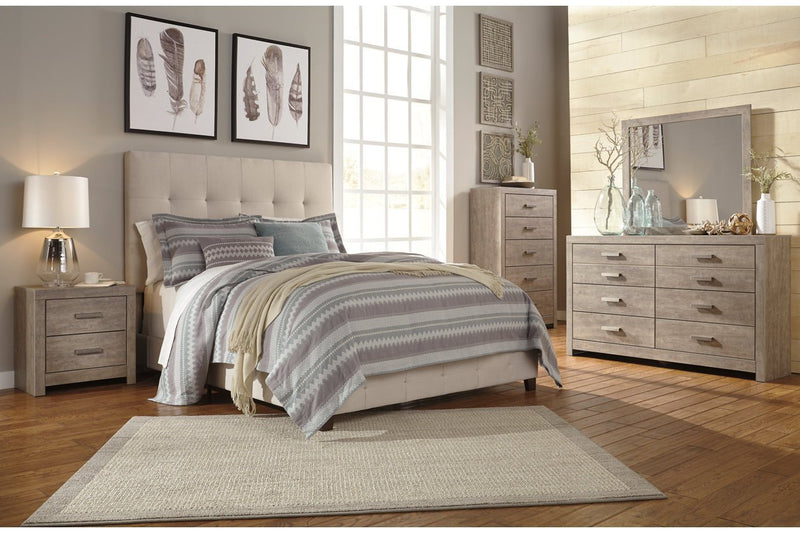 Dolante Beige Queen Upholstered Bed - DMV FurnitureQueen Bed