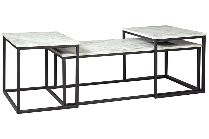 Donnesta Gray/Black Table (Set of 3) - DMV FurnitureOccasional Table Set