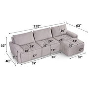 Dorcas Compressed Sectional Sofa - LV07170