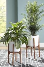 Dorcey White/Brown Planter (Set of 2) - DMV FurnitureTable Top Accessories