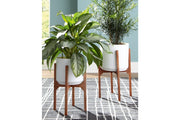 Dorcey White/Brown Planter (Set of 2) - DMV FurnitureTable Top Accessories