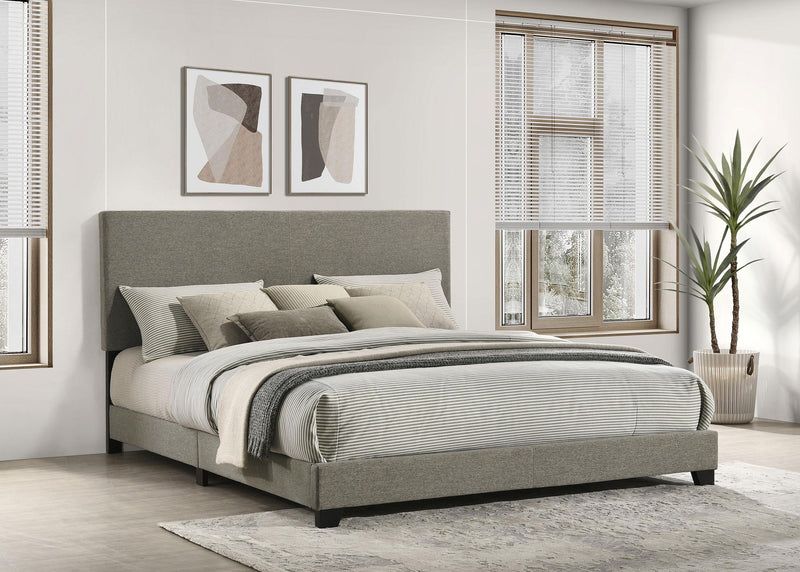 Dorian Fabric Upholstered California King Panel Bed Taupe - 300851KW