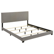 Dorian Fabric Upholstered Eastern King Panel Bed Taupe - 300851KE