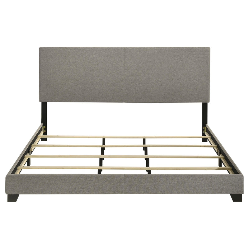 Dorian Fabric Upholstered Eastern King Panel Bed Taupe - 300851KE