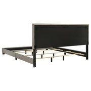 Dorian Fabric Upholstered Eastern King Panel Bed Taupe - 300851KE
