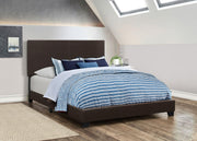Dorian Faux Leather Upholstered California King Bed Brown - 300762KW