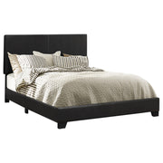 Dorian Faux Leather Upholstered Eastern King Panel Bed Black - 300761KE