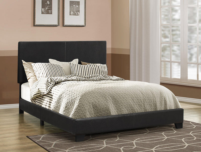 Dorian Faux Leather Upholstered Full Panel Bed Black - 300761F