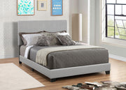 Dorian Faux Leather Upholstered Full Panel Bed Grey - 300763F