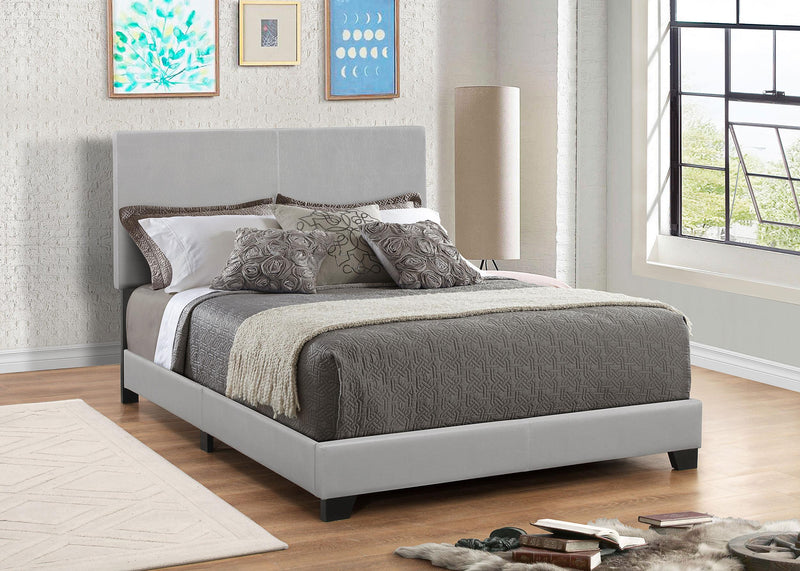 Dorian Faux Leather Upholstered Full Panel Bed Grey - 300763F
