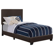 Dorian Faux Leather Upholstered Twin Panel Bed Brown - 300762T