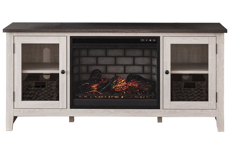 Dorrinson Two - tone 60" TV Stand with Electric Fireplace - DMV FurnitureTV Stand