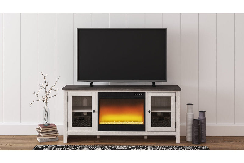 Dorrinson Two - tone 60" TV Stand with Electric Fireplace - DMV FurnitureTV Stand