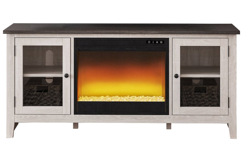 Dorrinson Two - tone 60" TV Stand with Electric Fireplace - DMV FurnitureTV Stand