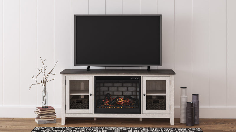 Dorrinson Two - tone Large TV Stand w/Fireplace Option - DMV FurnitureTV Stand