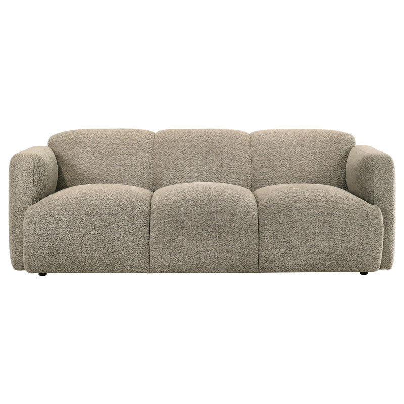 Dorset 2-piece Upholstered Round Track Arm Sofa Set Brown - 509814-S2