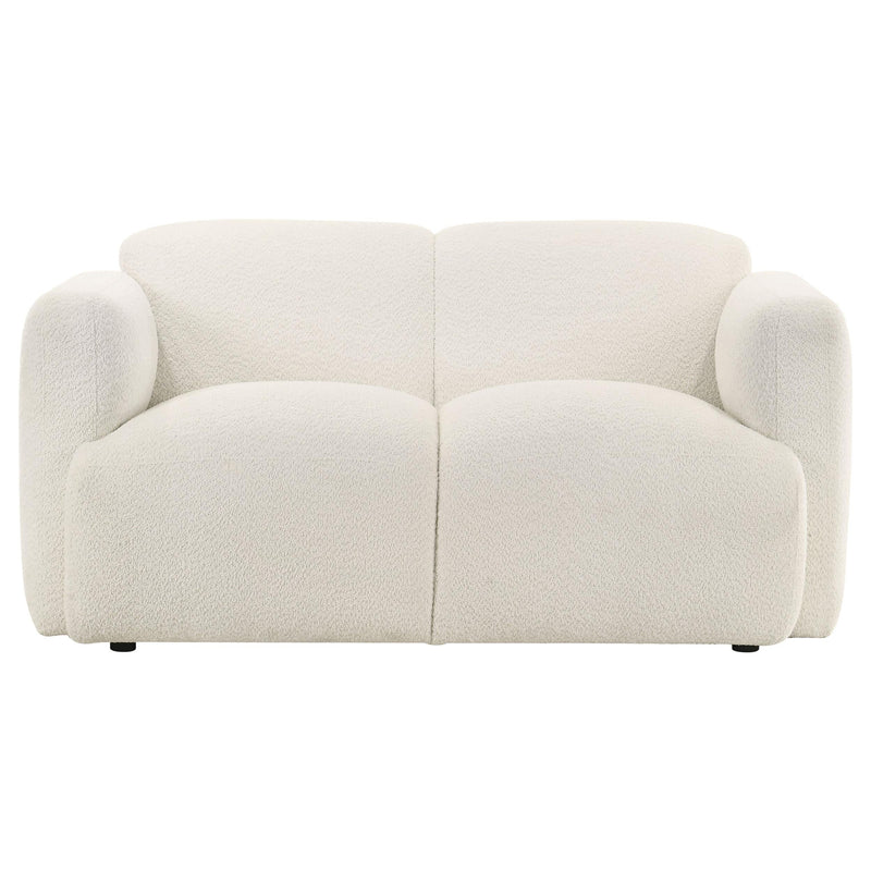 Dorset 2-piece Upholstered Round Track Arm Sofa Set White - 509811-S2