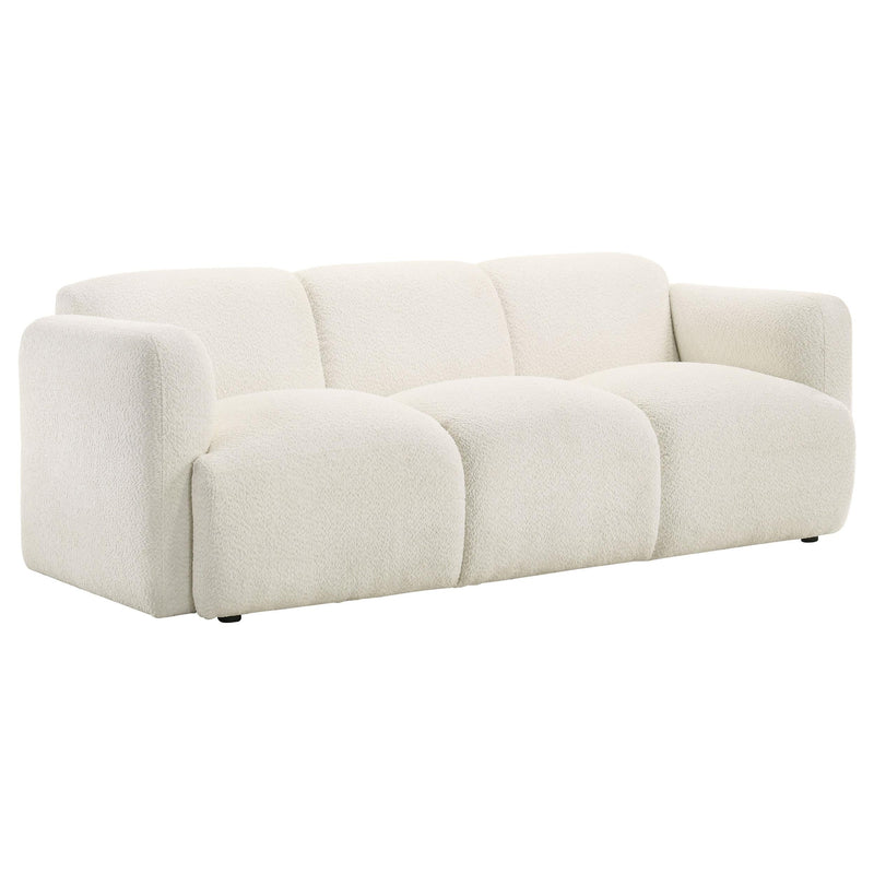 Dorset 3-piece Upholstered Round Track Arm Sofa Set White - 509811-S3