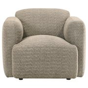 Dorset Fabric Upholstered Round Track Arm Accent Chair Brown - 509816