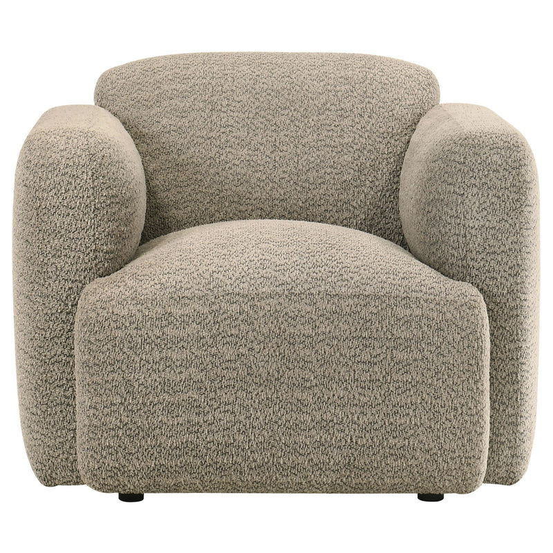 Dorset Fabric Upholstered Round Track Arm Accent Chair Brown - 509816