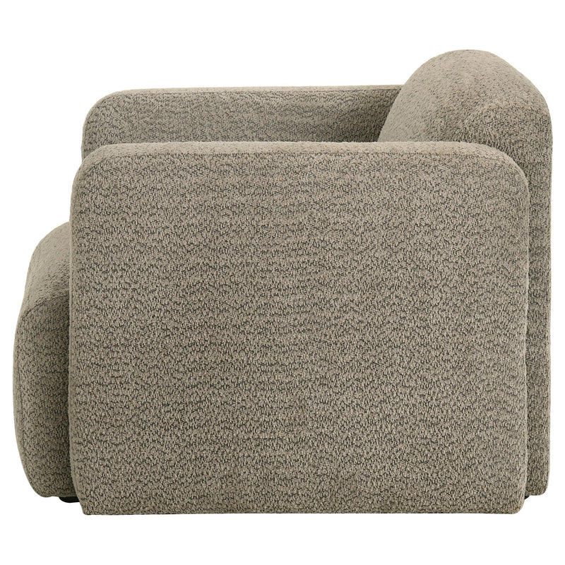 Dorset Fabric Upholstered Round Track Arm Accent Chair Brown - 509816
