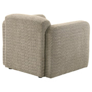 Dorset Fabric Upholstered Round Track Arm Accent Chair Brown - 509816