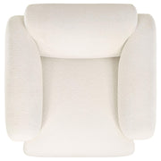 Dorset Fabric Upholstered Round Track Arm Accent Chair White - 509813