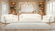 Dorset Fabric Upholstered Round Track Arm Accent Chair White - 509813