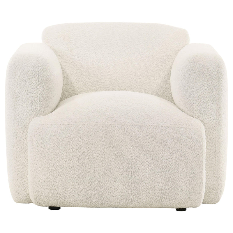 Dorset Fabric Upholstered Round Track Arm Accent Chair White - 509813