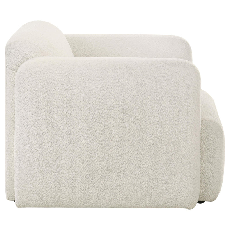 Dorset Fabric Upholstered Round Track Arm Accent Chair White - 509813