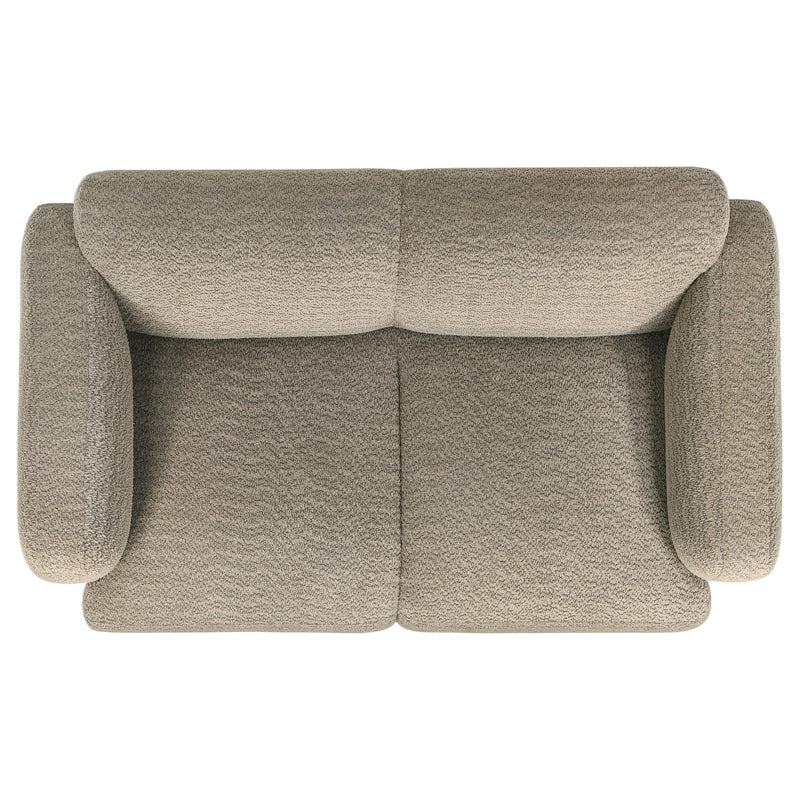 Dorset Fabric Upholstered Round Track Arm Loveseat Brown - 509815