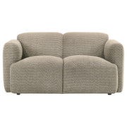Dorset Fabric Upholstered Round Track Arm Loveseat Brown - 509815