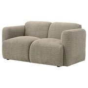 Dorset Fabric Upholstered Round Track Arm Loveseat Brown - 509815