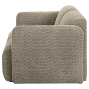 Dorset Fabric Upholstered Round Track Arm Loveseat Brown - 509815