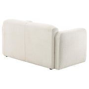 Dorset Fabric Upholstered Round Track Arm Loveseat White - 509812