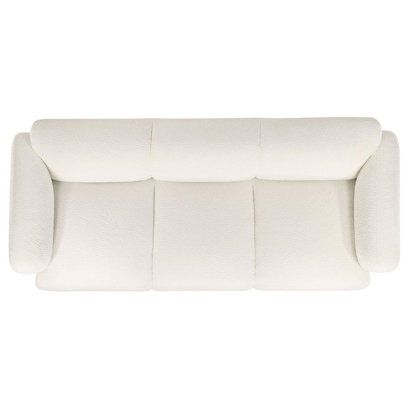 Dorset Fabric Upholstered Round Track Arm Sofa White - 509811