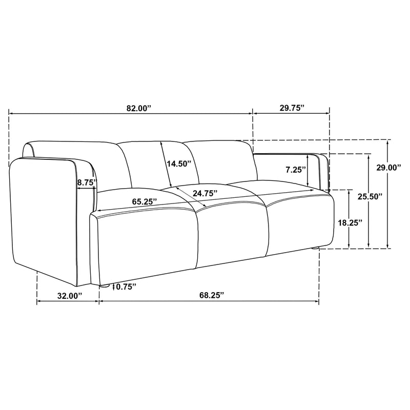 Dorset Fabric Upholstered Round Track Arm Sofa White - 509811