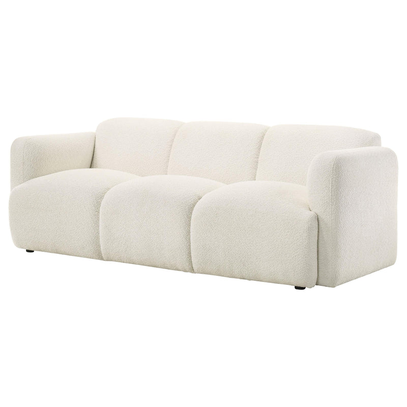 Dorset Fabric Upholstered Round Track Arm Sofa White - 509811