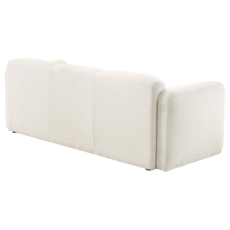 Dorset Fabric Upholstered Round Track Arm Sofa White - 509811