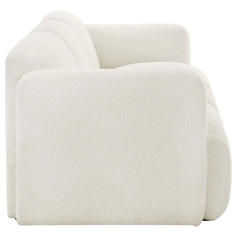 Dorset Fabric Upholstered Round Track Arm Sofa White - 509811