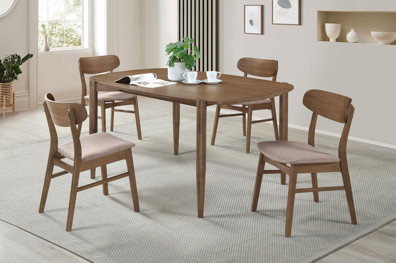 Dortch 5-piece Oval Solid Wood Dining Set Walnut - 108461-S5