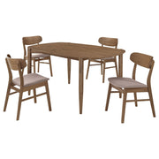 Dortch 5-piece Oval Solid Wood Dining Set Walnut - 108461-S5