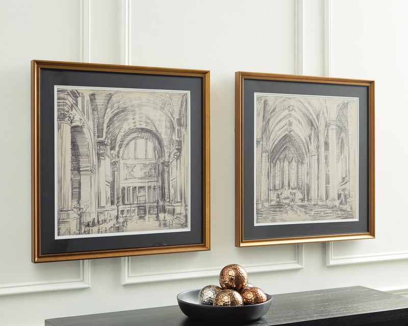 Downyard Black/Beige Wall Art (Set of 2) - A8000548