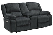 Draycoll Slate Power Reclining Loveseat with Console - DMV FurniturePower Reclining Loveseat