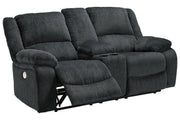 Draycoll Slate Power Reclining Loveseat with Console - DMV FurniturePower Reclining Loveseat