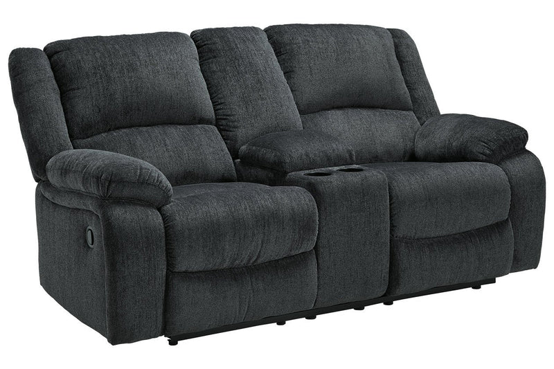 Draycoll Slate Reclining Loveseat with Console - DMV FurnitureLoveseat
