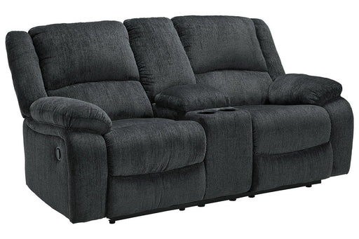 Draycoll Slate Reclining Loveseat with Console - DMV FurnitureLoveseat