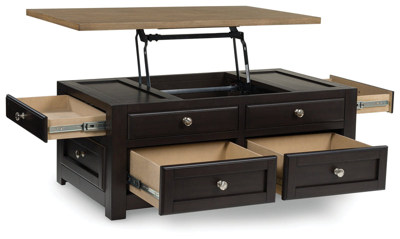 Drazmine Brown Lift-Top Coffee Table - T734-20